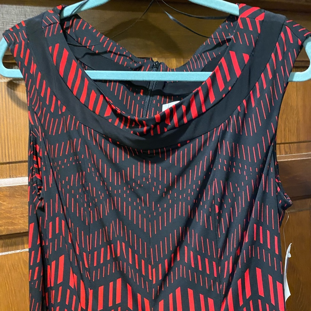 Danny & Nicole Black Dress with Red Stripes - Picture 4 of 13